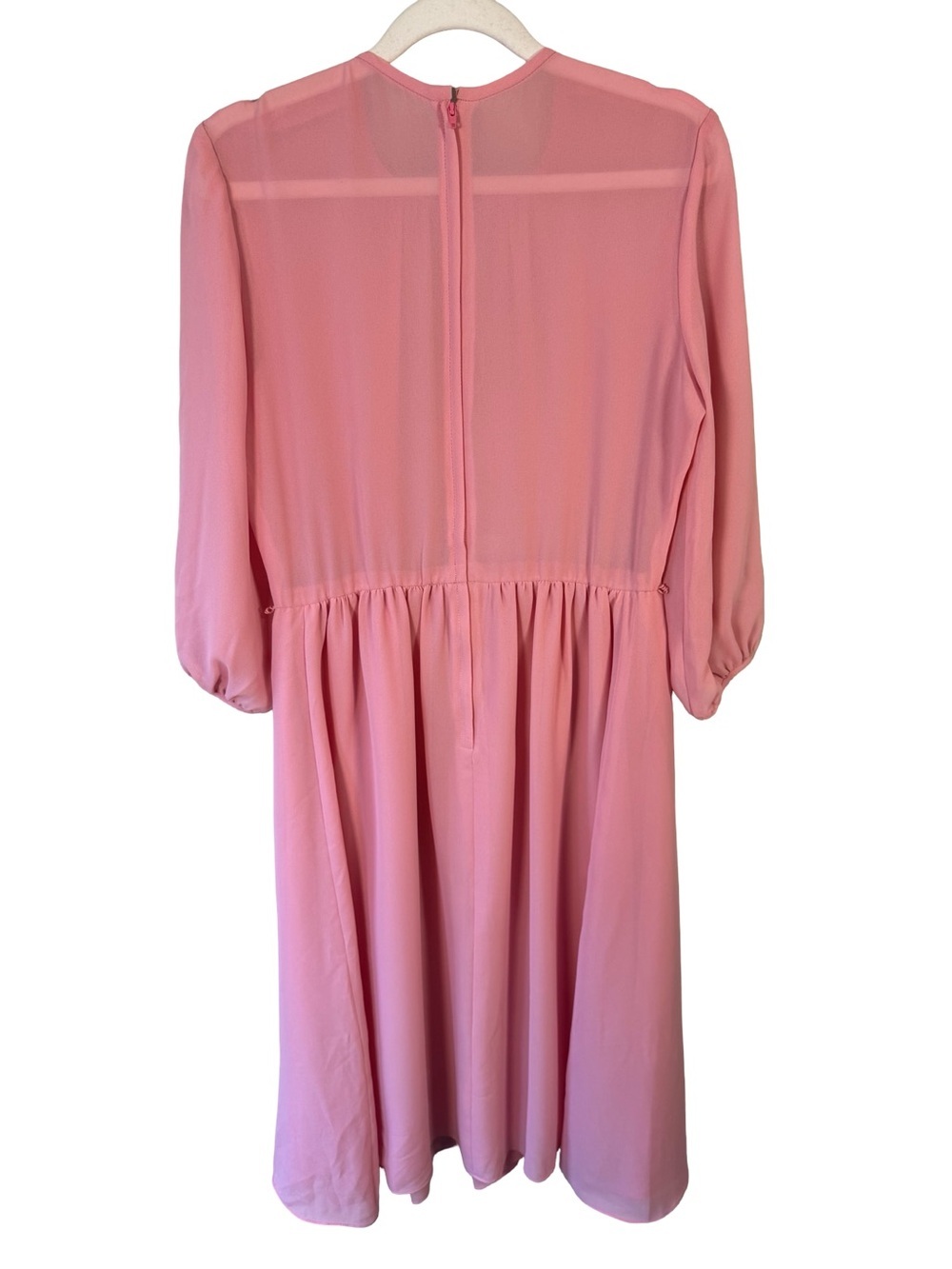 Blush Pink Midi Dress with 3/4 Sleeves Size M Boho Cottagecore Feminine - Picture 3 of 11